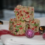 Christmas Cherry Rice Krispie Squares