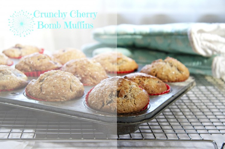 Crunchy Cherry Bomb Muffins