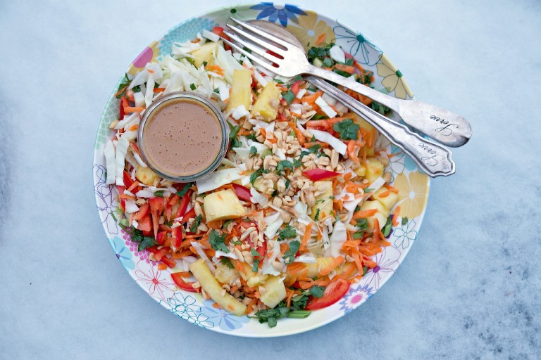 Indonesian Slaw with Spicy Peanut Dressing