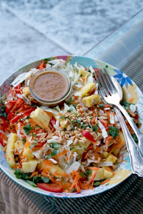 Indonesian Slaw with Spicy Peanut Dressing