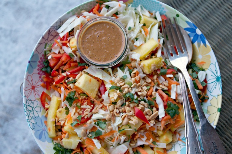 Indonesian Slaw with Spicy Peanut Dressing