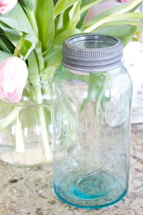 vintage blue mason jar