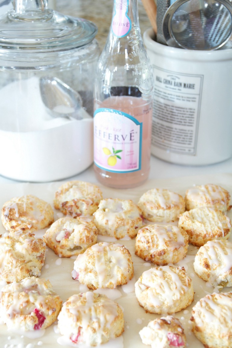 Rhubarb Scones with Pink Lemonade Glaze 2