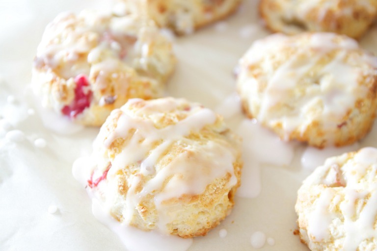 Rhubarb Scones with Pink Lemonade Glaze 3