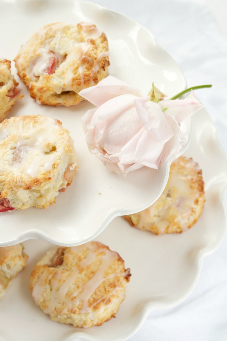 Rhubarb Scones with Pink Lemonade Glaze 4