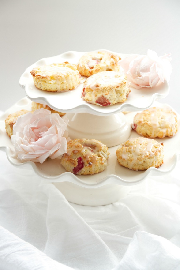 Rhubarb Scones with Pink Lemonade Glaze 7