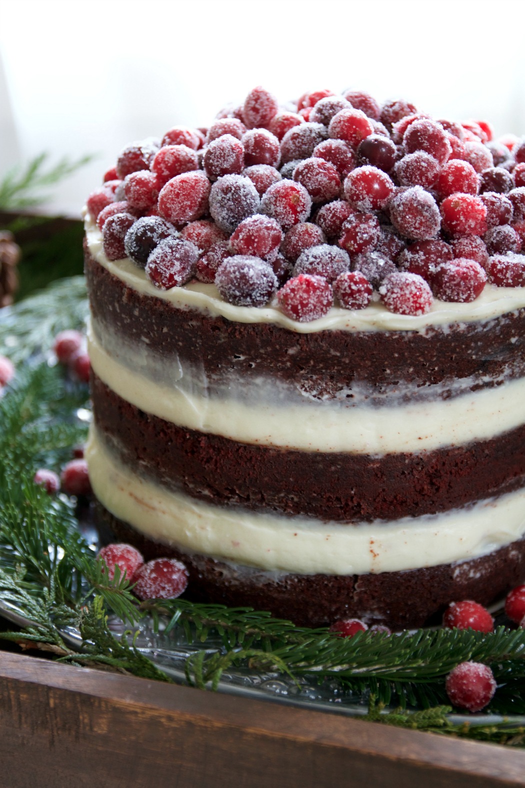 Naked Red Velvet Layer Cake with Cream Cheese Frosting and ...