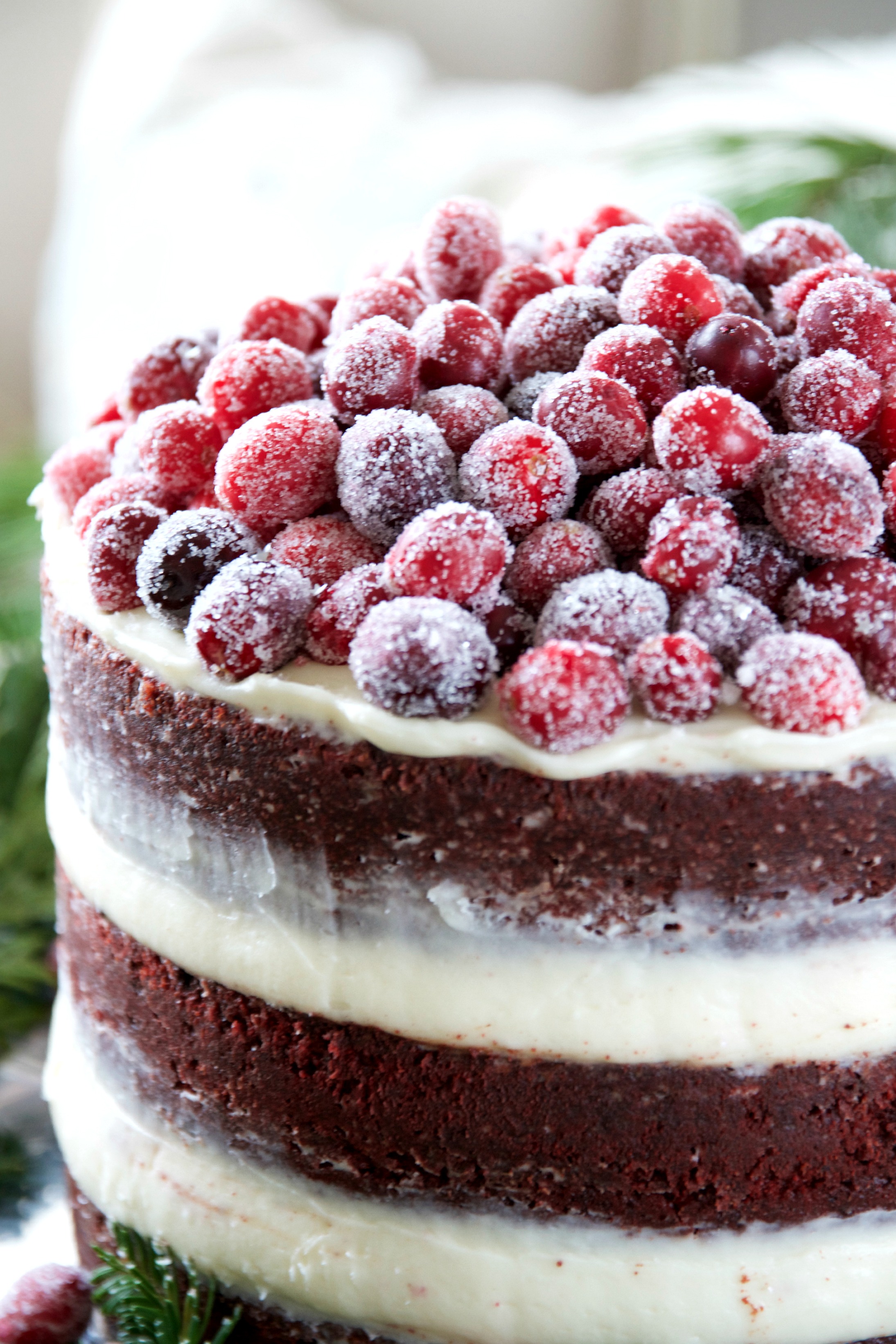 Naked Red Velvet Layer Cake with Cream Cheese Frosting and ...